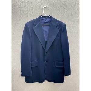 Double E Sportswear Mens Suit Coat Size 44R Blue Two Button Up Single Breasted